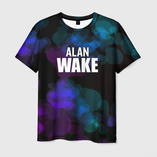 Мужская футболка с принтом Alan wake текстура, вид спереди №1