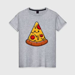 Smiling pizza – Женская футболка хлопок с принтом купить со скидкой в -20%