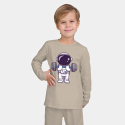 Детская пижама с лонгсливом хлопок Космонавт со штангой - фото 2