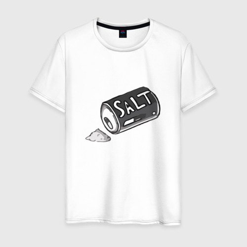 Мужская футболка из хлопка с принтом Salt, вид спереди №1