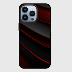 Чехол для iPhone 13 Pro Красная абстракция с черными линиями