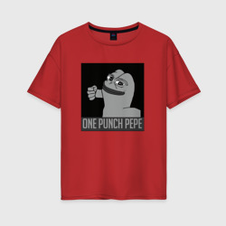 Женская футболка хлопок Oversize One punch pepe