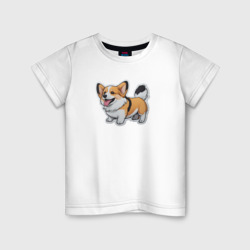 Пушистый корги – Детская футболка хлопок с принтом купить со скидкой в -20%