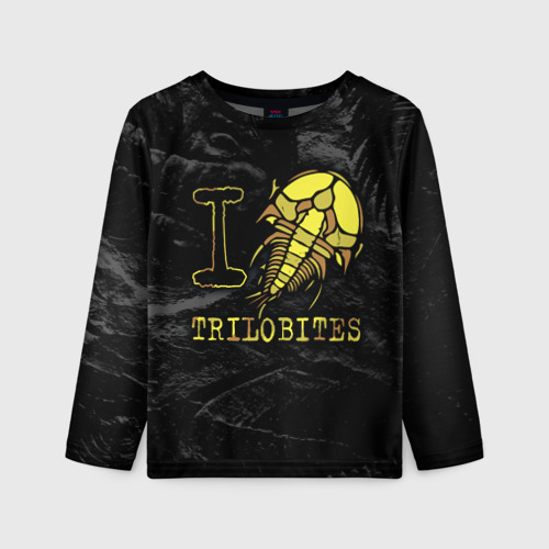 Детский лонгслив 3D I love trilobites, цвет 3D печать