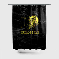 Штора 3D для ванной I love trilobites