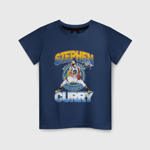 Детская футболка хлопок Стефен Карри НБА, цвет темно-синий
