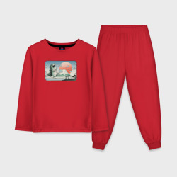 Детская пижама с лонгсливом хлопок Монстр горы Фудзи