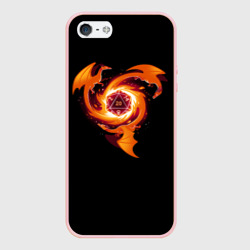 Чехол для iPhone 5/5S матовый Кружащие драконы - d20