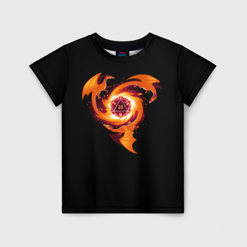 Детская футболка 3D Кружащие драконы - d20, цвет 3D печать