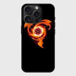 Чехол силиконовый для Apple iPhone 15 Pro матовый Кружащие драконы - d20
