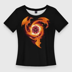 Женская футболка 3D Slim Кружащие драконы - d20