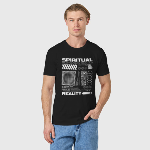 Мужская футболка хлопок Spiritual reality, цвет черный - фото 3