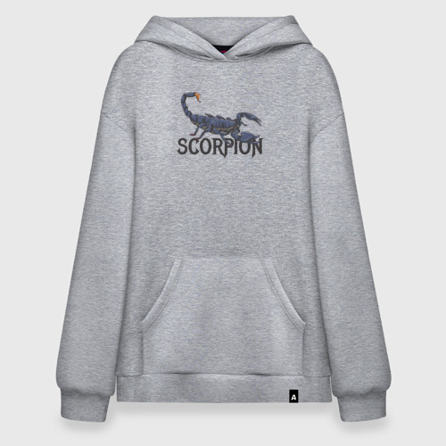 Худи SuperOversize хлопок Знак зодиака scorpion, цвет меланж