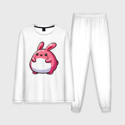 Мужская пижама с лонгсливом хлопок Толстый розовый кролик
