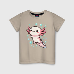 Аксолотль под водой – Детская футболка хлопок с принтом купить со скидкой в -20%