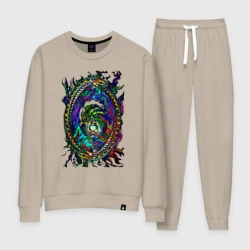 Женский костюм хлопок Уроборос милашка - пламя неона