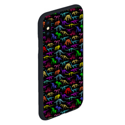 Чехол для iPhone XS Max матовый Разноцветные скелеты динозавров - фото 2