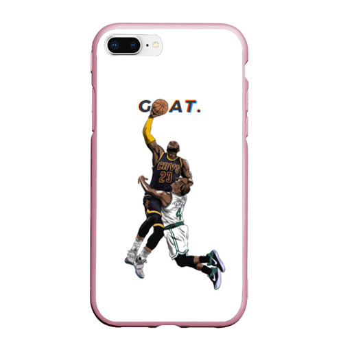 Чехол для iPhone 7Plus/8 Plus матовый Goat 23 - LeBron James, цвет розовый