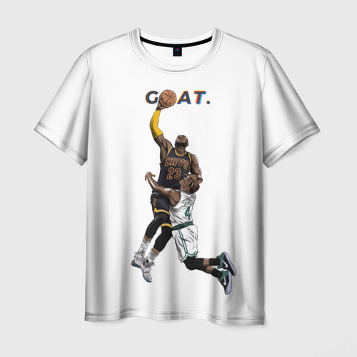 Мужская футболка с принтом Goat 23 - LeBron James, вид спереди №1