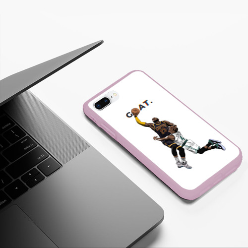 Чехол для iPhone 7Plus/8 Plus матовый Goat 23 - LeBron James, цвет розовый - фото 5