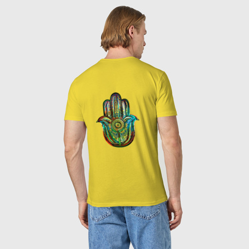 Мужская футболка хлопок Золотая рыбка в туннеле, цвет желтый - фото 4