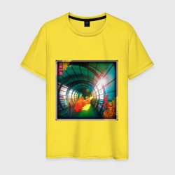 Мужская футболка хлопок Золотая рыбка в туннеле
