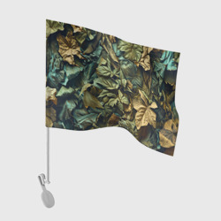 Флаг для автомобиля Реалистичный камуфляж из листьев