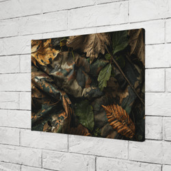 Холст прямоугольный Реалистичный охотничий камуфляж из ткани и  листьев - фото 2