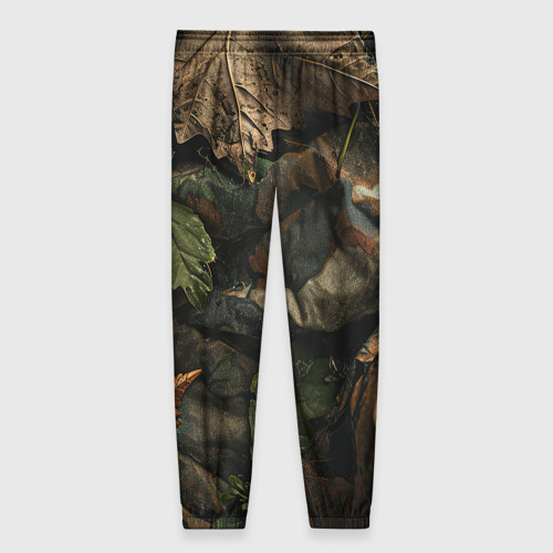 Женские брюки 3D Реалистичный охотничий камуфляж из ткани и  листьев, цвет 3D печать - фото 2