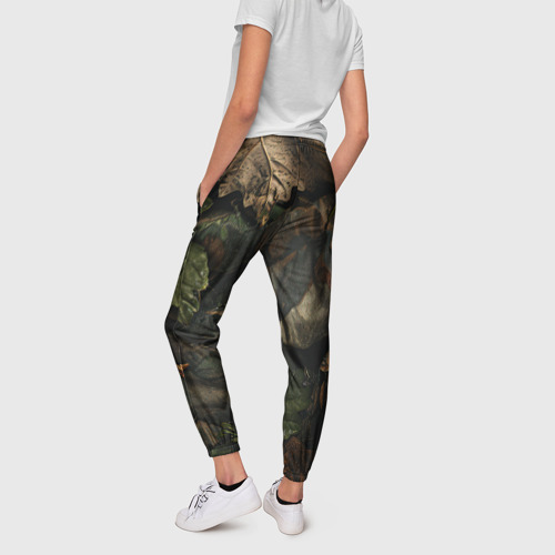 Женские брюки 3D Реалистичный охотничий камуфляж из ткани и  листьев, цвет 3D печать - фото 4