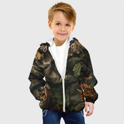 Детская куртка 3D Реалистичный охотничий камуфляж из ткани и  листьев - фото 2