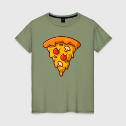 Cheese pizza – Женская футболка хлопок с принтом купить со скидкой в -20%