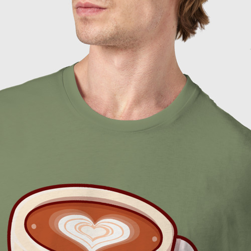 Мужская футболка хлопок с принтом Love coffee, фото #4