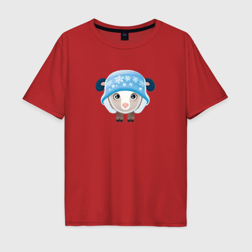 Мужская футболка хлопок Oversize с принтом Маленькая овечка, вид спереди #2