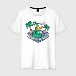 Пришелец серфер – Мужская футболка хлопок с принтом купить со скидкой в -20%