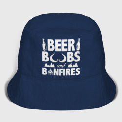 Мужская панама хлопок Beer boobs and bonfire 