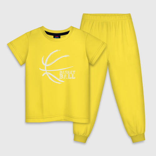 Детская пижама хлопок Баскет стиль, цвет желтый