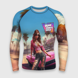 Мужской рашгард 3D GTA 6 girl logo