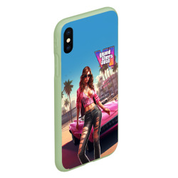 Чехол для iPhone XS Max матовый GTA 6 girl logo - фото 2