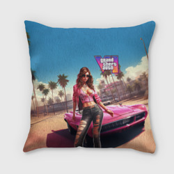 Подушка 3D GTA 6 girl logo