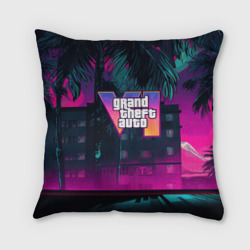 Подушка 3D GTA 6 logo night Vice city