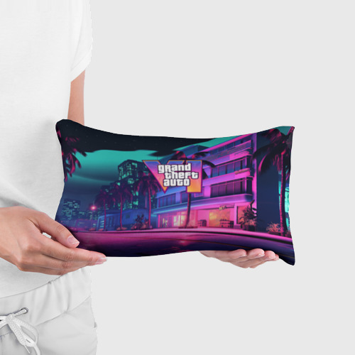 Подушка 3D антистресс GTA 6 logo ночной город - фото 3