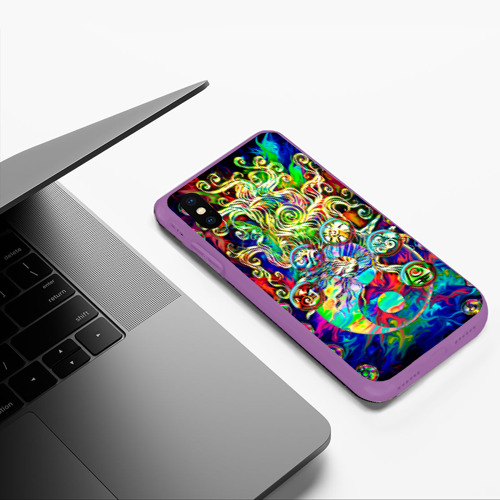 Чехол для iPhone XS Max матовый Знаковые пузырьки, цвет фиолетовый - фото 5