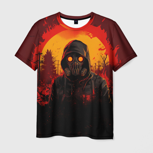 Мужская футболка 3D Stalker 2 fire ghost, цвет 3D печать