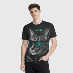 Мужская футболка 3D Hacked cat - фото 2
