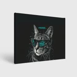 Холст прямоугольный Hacked cat