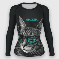 Женский рашгард 3D Hacked cat