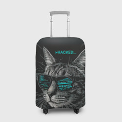 Чехол для чемодана 3D Hacked cat