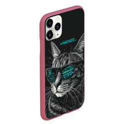 Чехол для iPhone 11 Pro Max матовый Hacked cat - фото 2