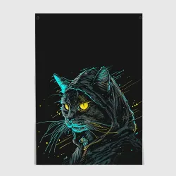 Постер Кот      хакер 